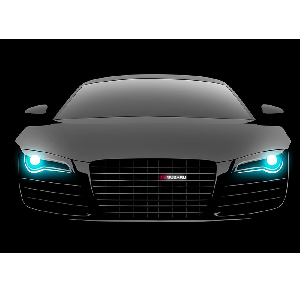 Stylowe i eleganckie oświetlenie LED na środkowej osłonie chłodnicy samochodu