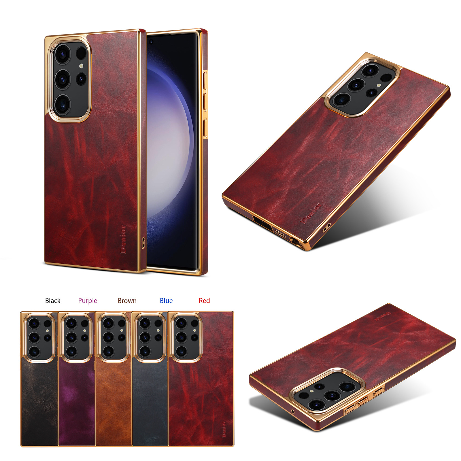 Magnetyczne etui ochronne do telefonu komórkowego Samsung, wysokiej jakości etui ochronne ze skóry naturalnej