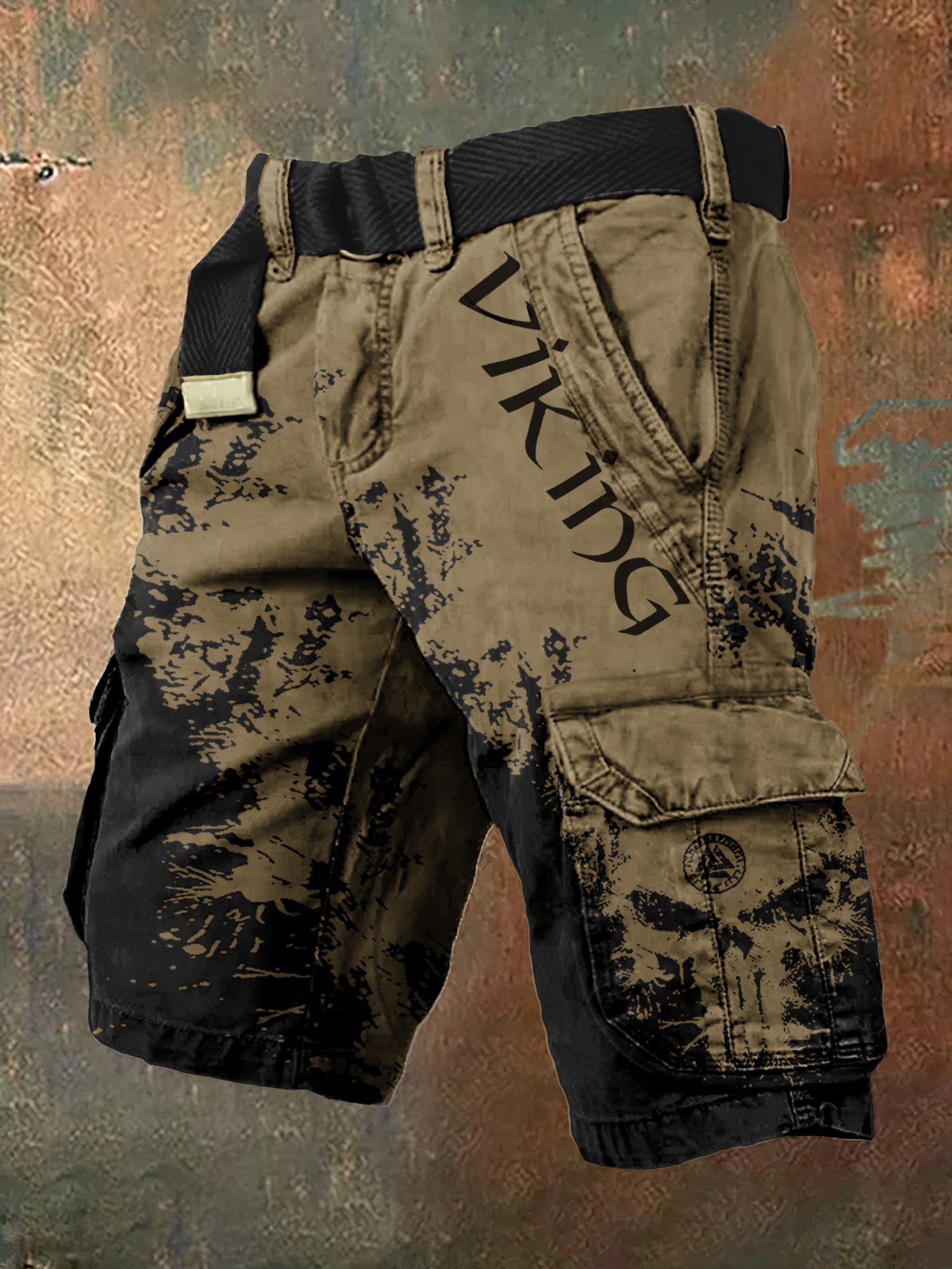 Vintage Viking Skull Art Men's Work Shorts