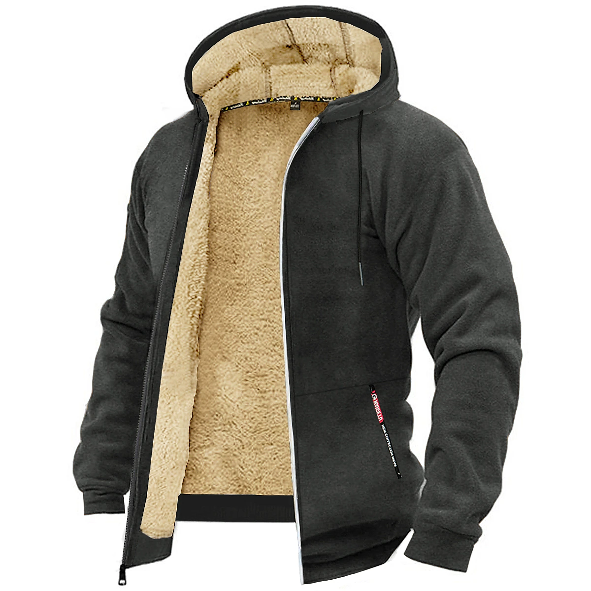 🔥Sleva 70 % minulý den🔥Pánská oversized fleecová bunda s kapucí Silná teplá kožešinová bunda s kapucí