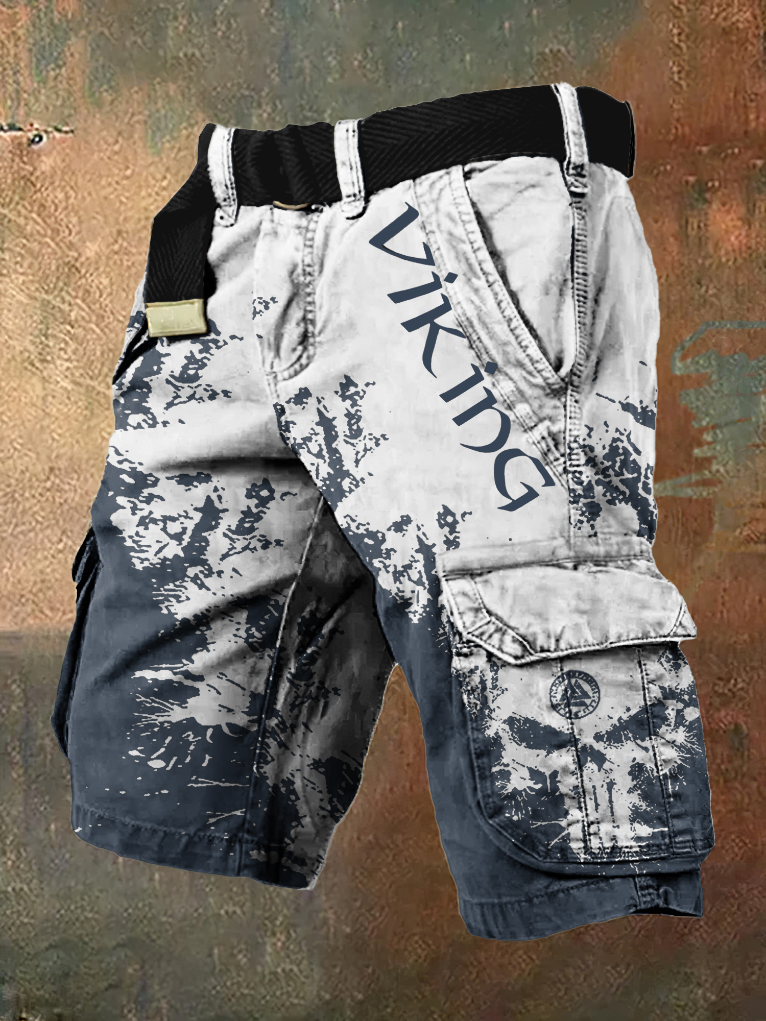 Vintage Viking Skull Art Men's Work Shorts