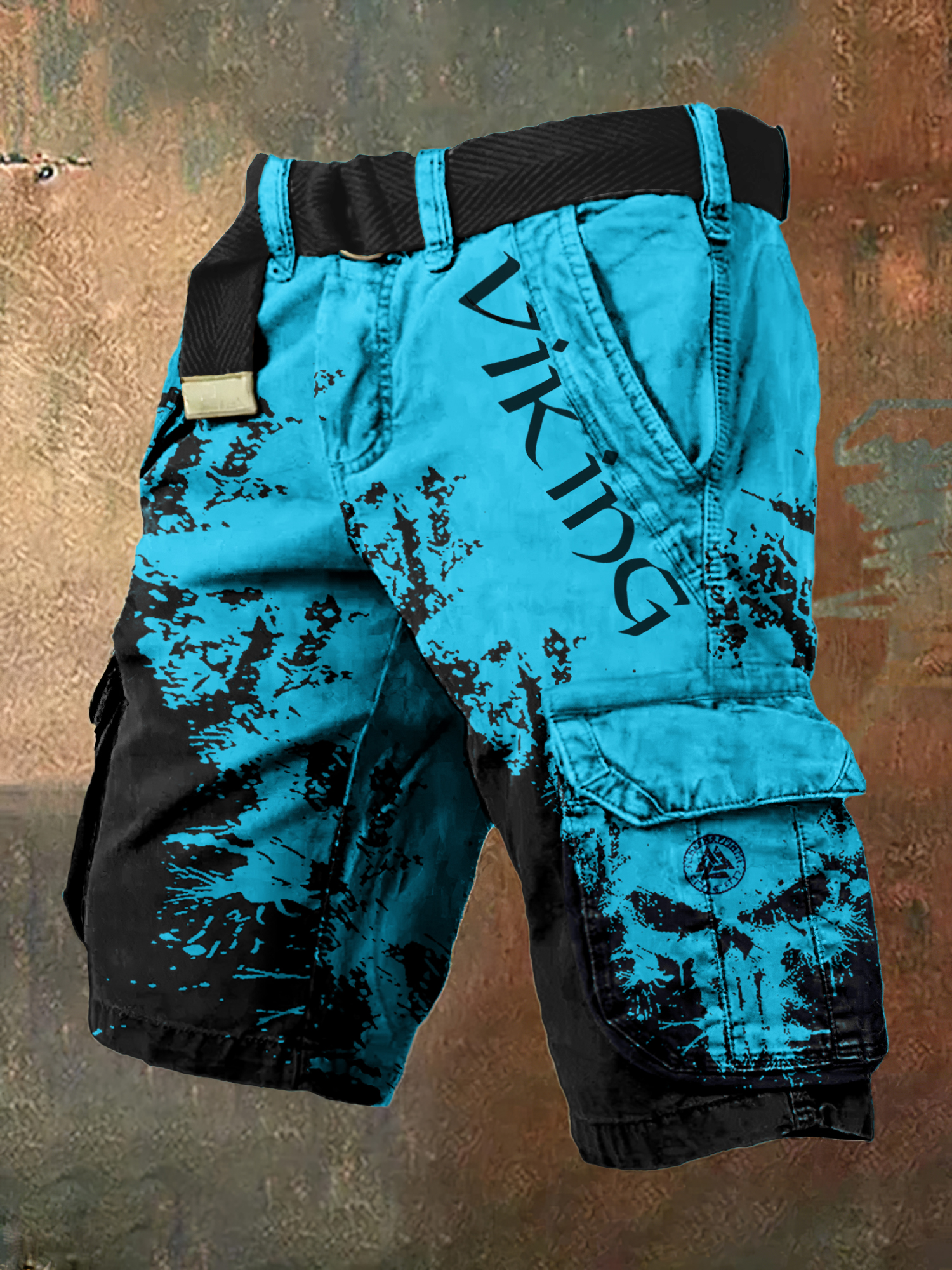 Vintage Viking Skull Art Men's Work Shorts