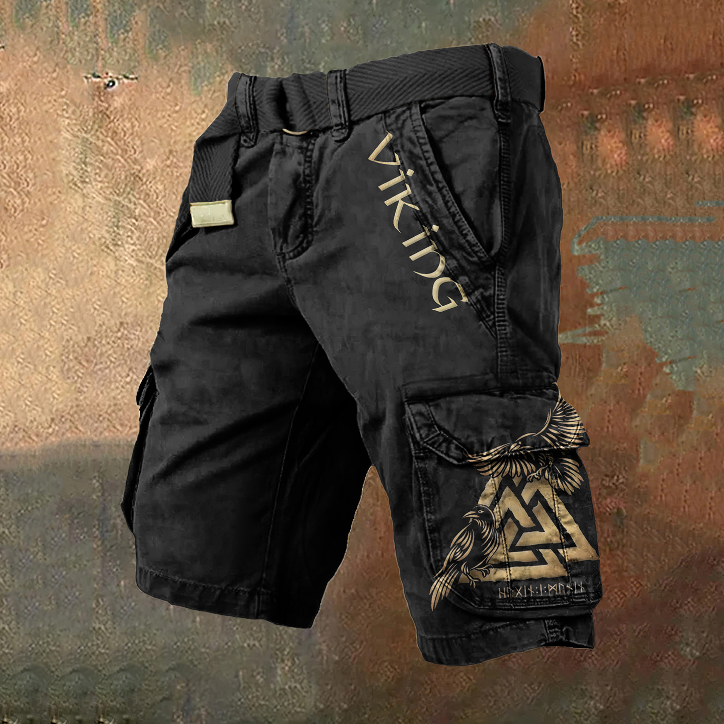 Vintage Bird Viking Totem Graphics Art Men'S Cargo Shorts