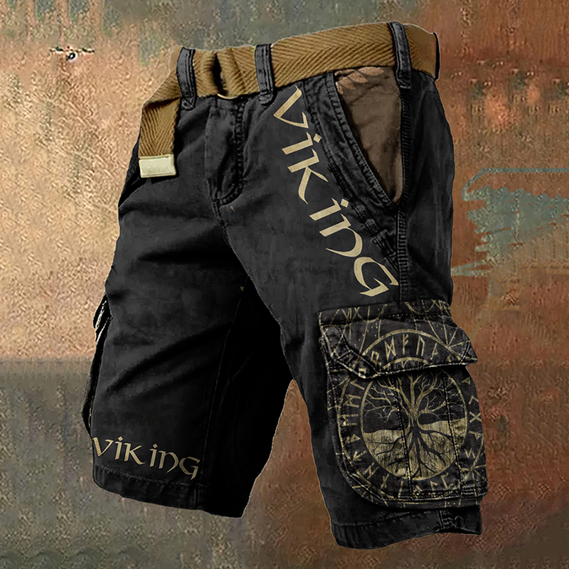 Vintage Viking Tree Of Life Art Men's Work Shorts