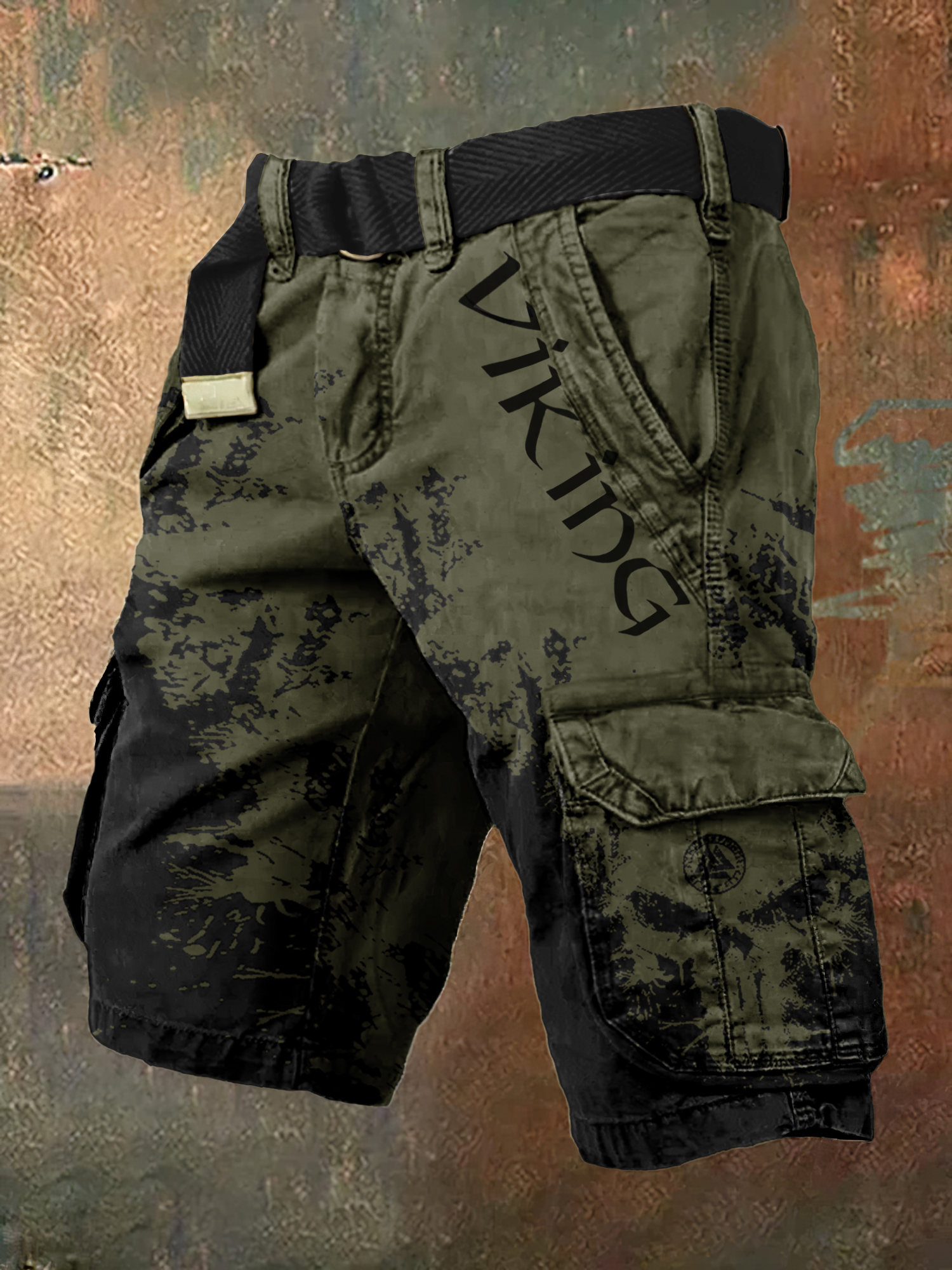 Vintage Viking Skull Art Men's Work Shorts