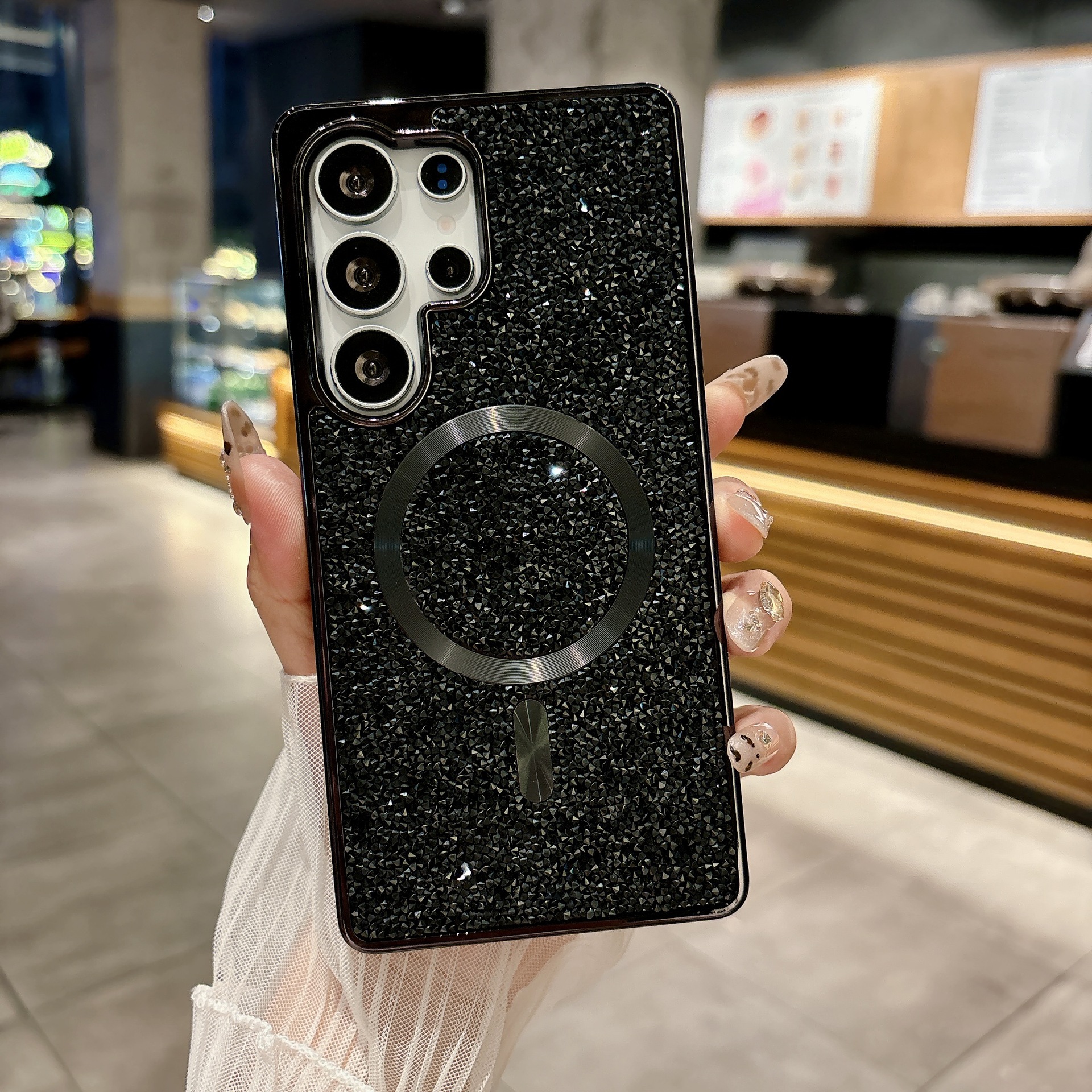 Ins Hot Sale Luxury Diamond Glitter Μαγνητική θήκη τηλεφώνου Samsung