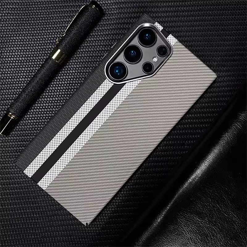 Capa de telefone texturizada magnética de Kevlar para Samsung Galaxy S23/S24 Ultra
