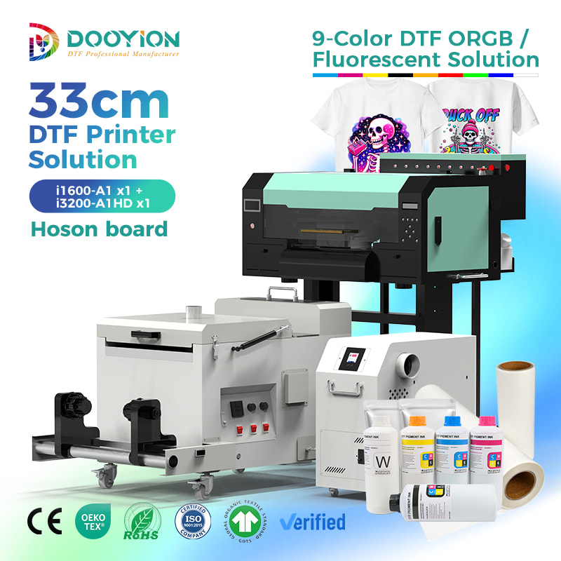 33cm DTF Printer With Shker With Fume Extractor ORGB/Fluorescent Solution i1600-A1 +i3200-A1HD Head With Hoson board