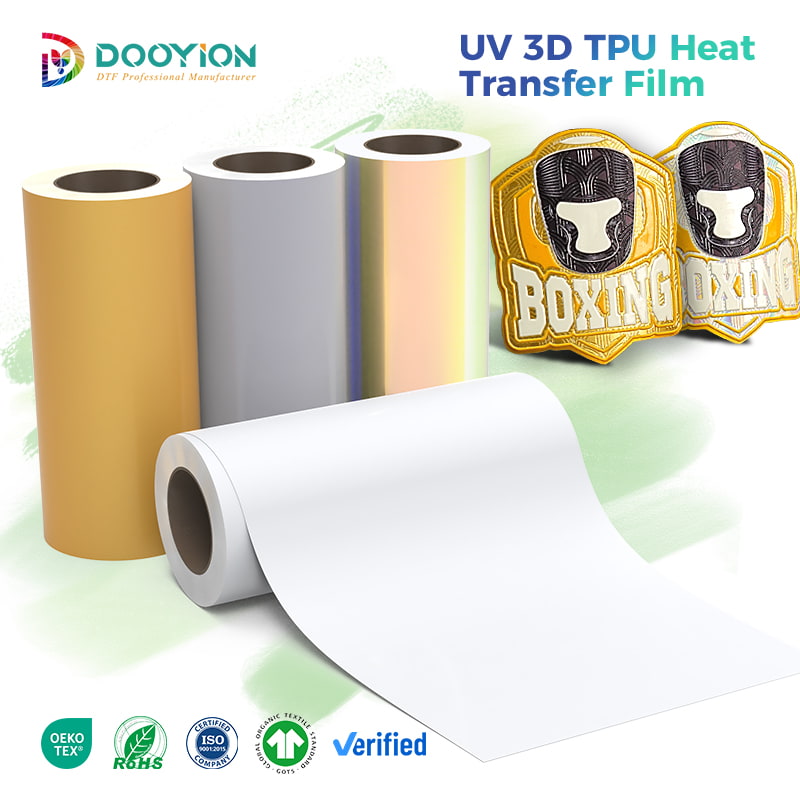 Multi-Color Optional 3D Patch TPU Heat Transfer 0.5mm 0.9mm Film for Fabric Lamination Laser Cutting