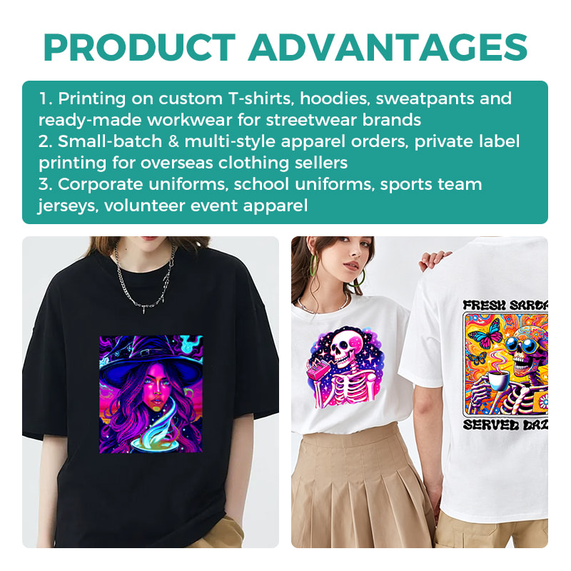 90cm 9 colors 6 head RGBO DTF printer advantage