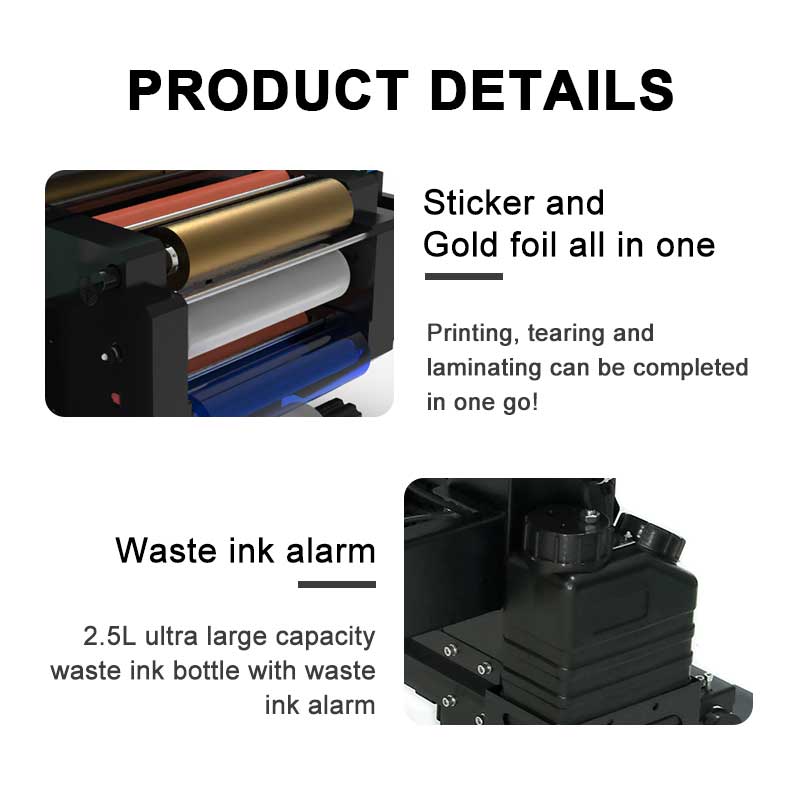 60cm 4 i3200 heads DTF UV Printer with gold foil laminator all in one