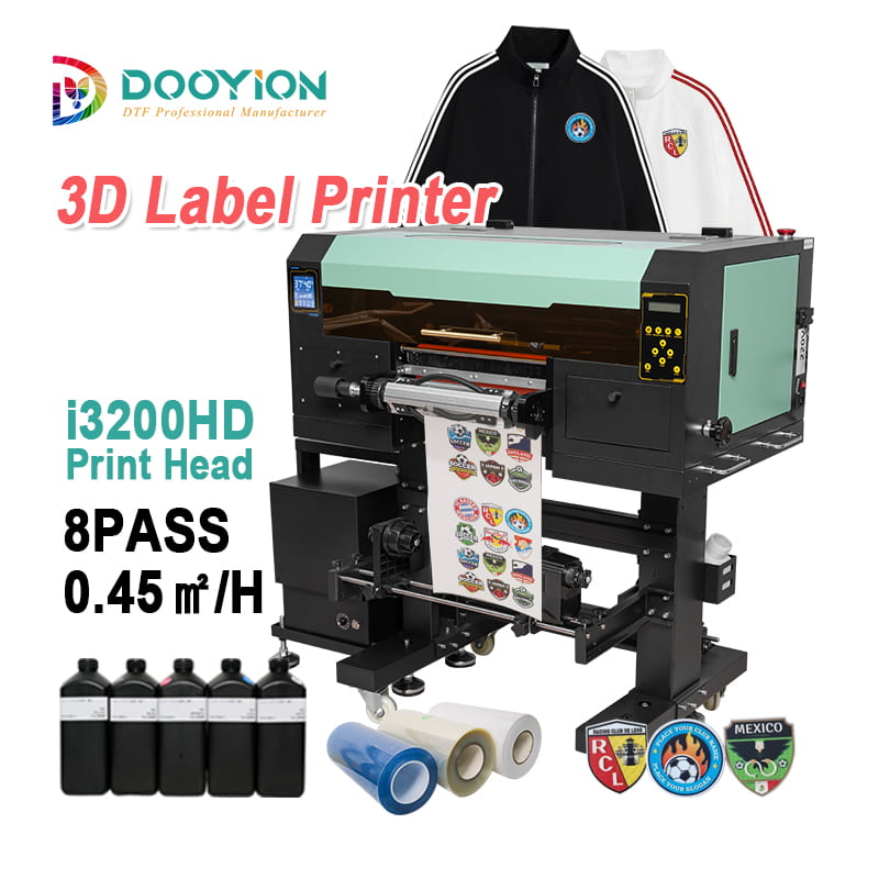 Textile's Silicone 3D Transfer Label Printer for Garment Logo optional tpu pvc