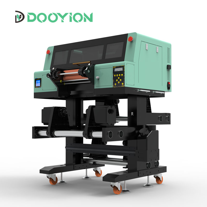 Roll to roll 30cm A3 UV DTF Printer with laminator and two F1080 heads