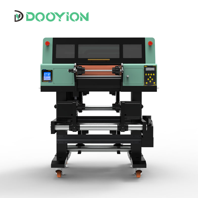 Roll to roll 30cm A3 UV DTF Printer with laminator and two F1080 heads