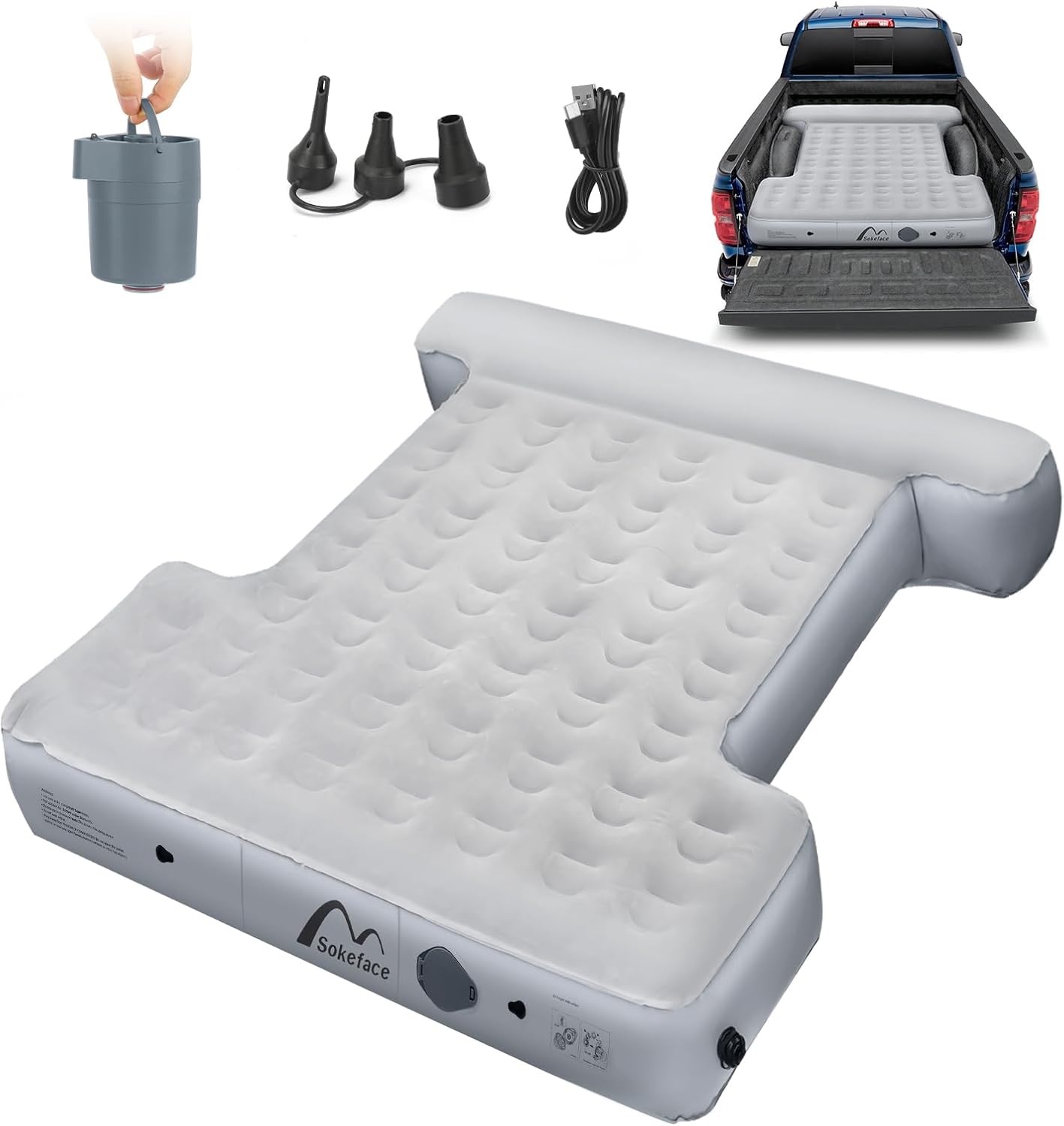 Truck Air Mattress for 5.5-5.8ft Short Truck, Truck Bed Air