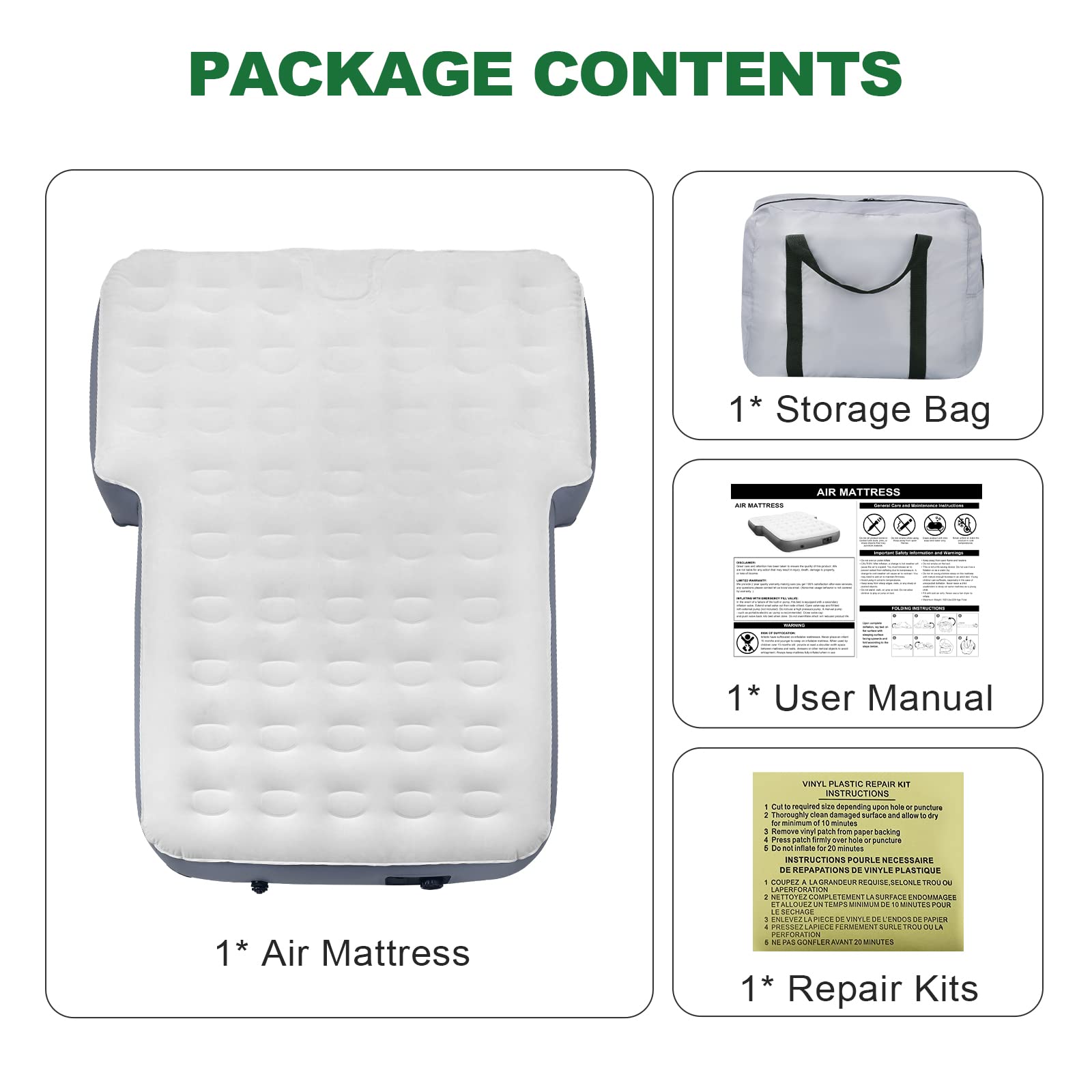 Sokeface 10inch Ultra Thick SUV Air Mattress Camping Bed, Air Mattress for Jeep JK JKU JL JLU Unlimited 4 Door Toyota 4runner Ford Bronco 2021 2022 Subaru Forester 1998-2023