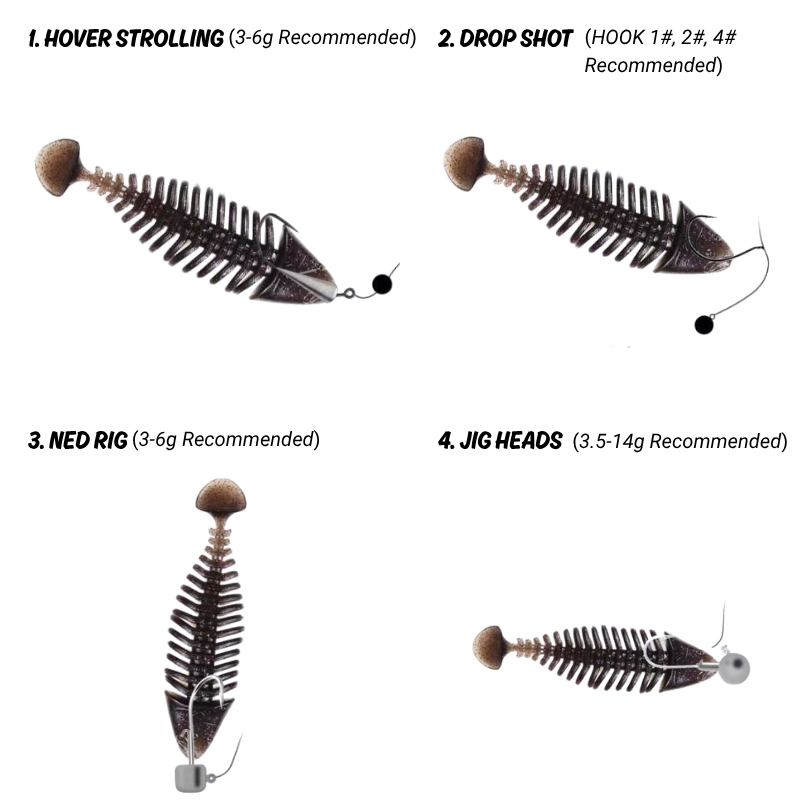 SwimSpine Soft Jointed Swimbait - 4.0" / 10cm (3/pk)