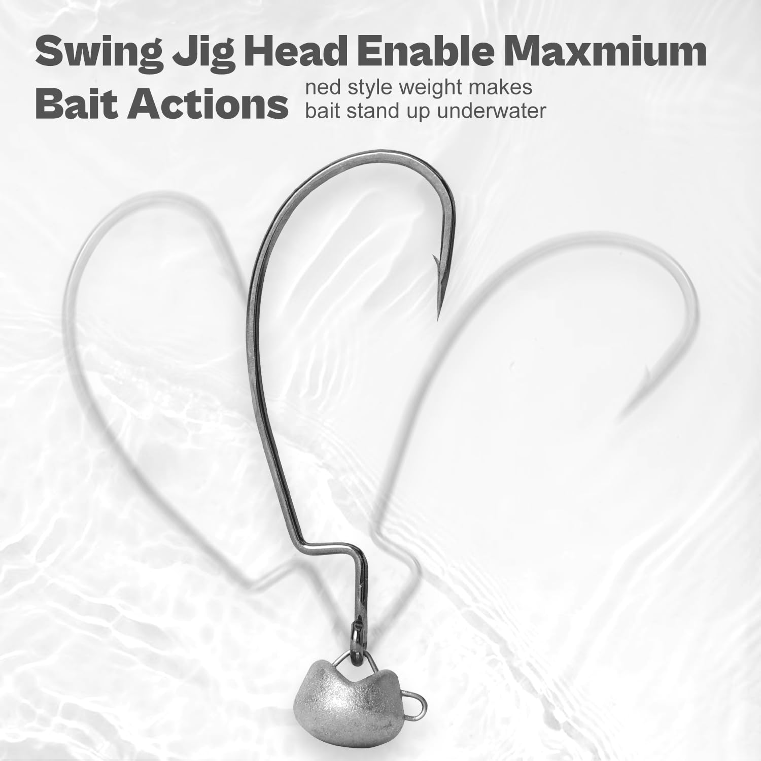 Swing Weedless Ned Rig Jig Heads - 12 Pack 