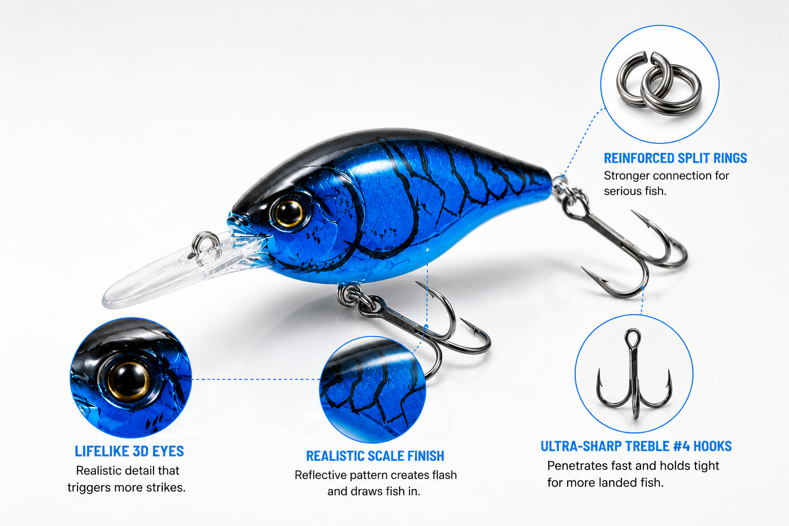 PhantomDiver 75 Floating Crankbait - detail view
