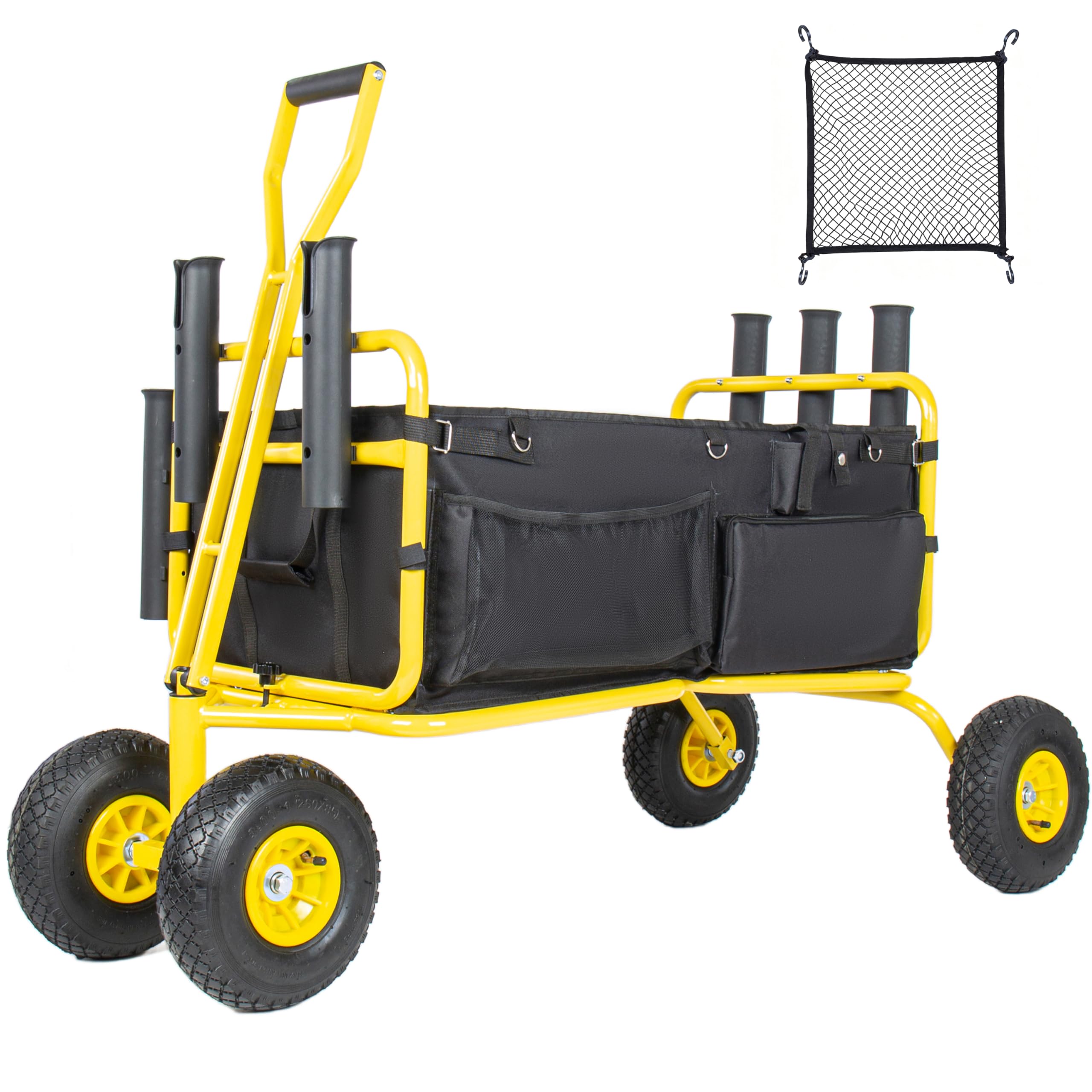 Foldable Fishing Cart Wagon with Rod Holders - lifestyle image