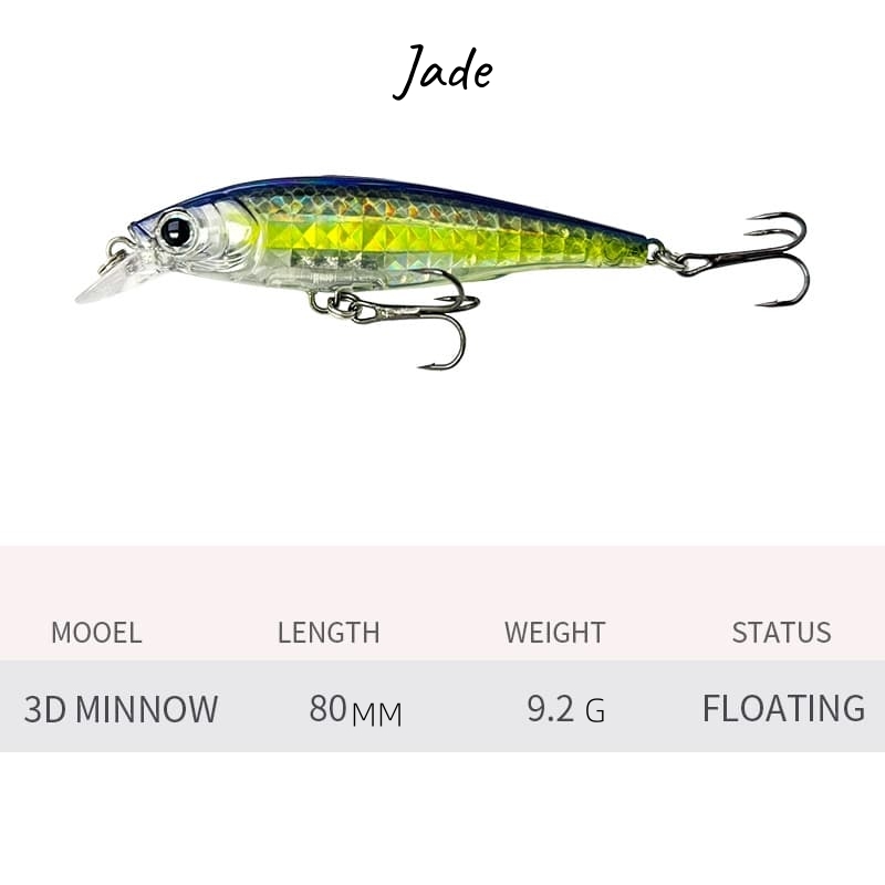 PUH 3D Prism Minnow Floating Lure-PEAKS UP HIGH