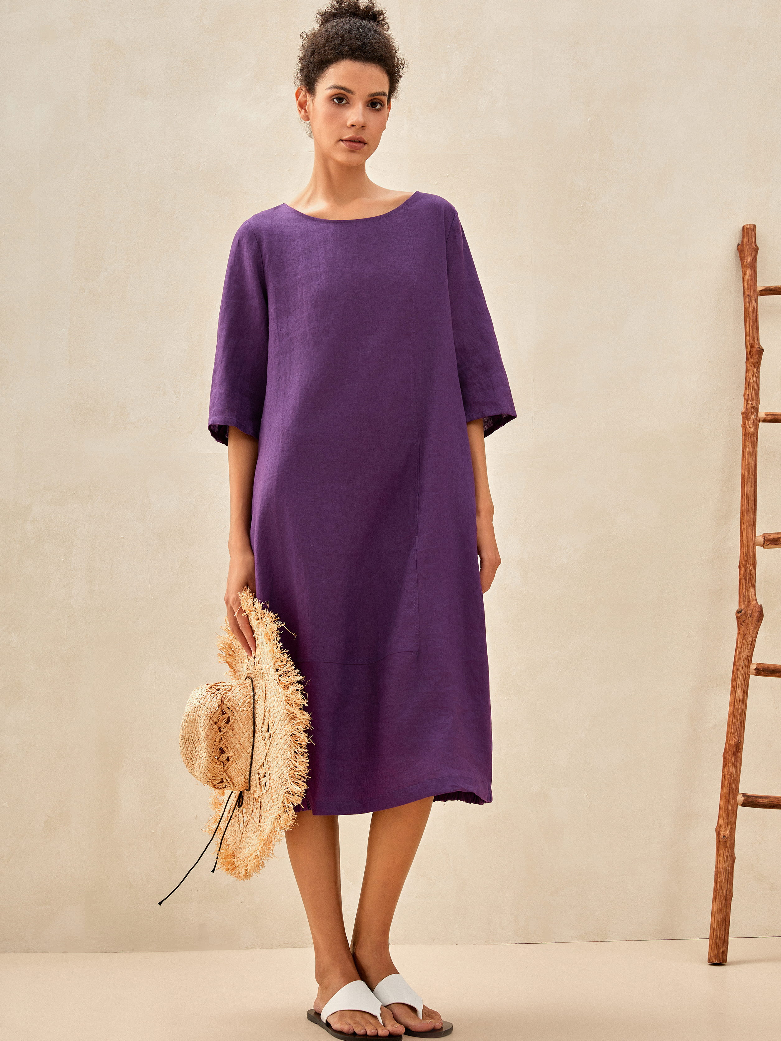 Mid length outlet linen dresses