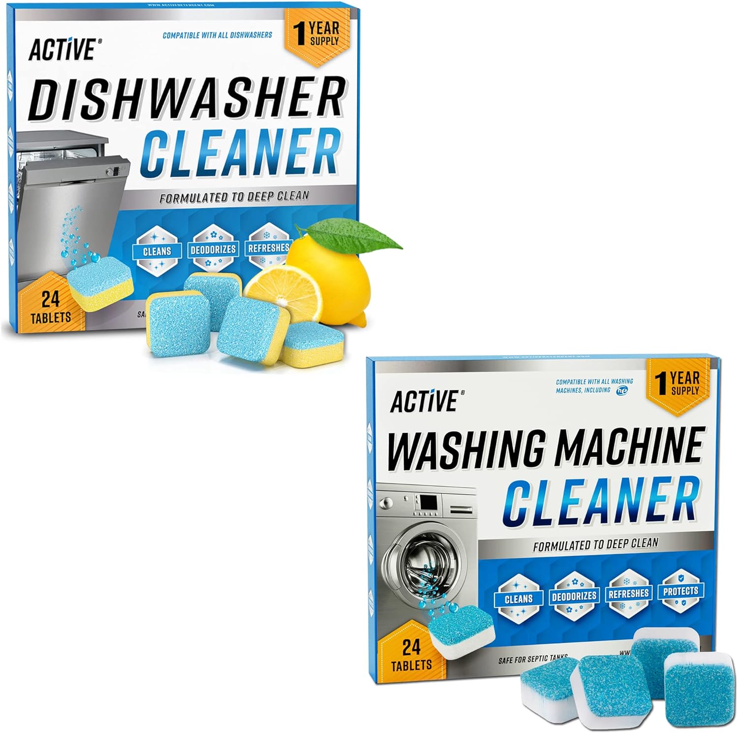 Zimtty Washing Machine Cleaner Descaler 32 Tablets, Deep Cleaner Tablets  for HE Front Load and Top Load Washers, Suitable for All Washer Machines