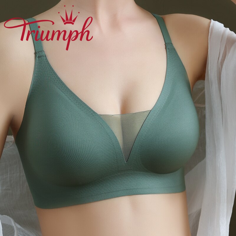 TRIUMPH – Πακέτο 2 💥Γυναικείο σουτιέν από λάτεξ ασύρματο κορδόνι με δαντέλα[75A-110E]