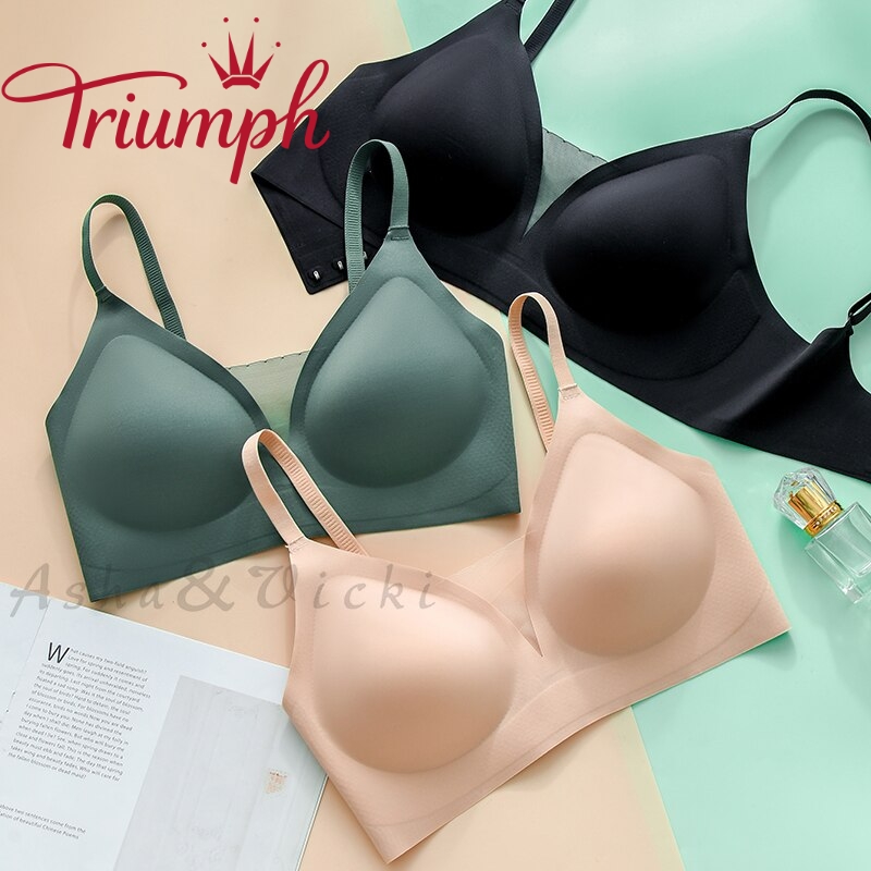 TRIUMPH – Πακέτο 2 💥Γυναικείο σουτιέν από λάτεξ ασύρματο κορδόνι με δαντέλα[75A-110E]