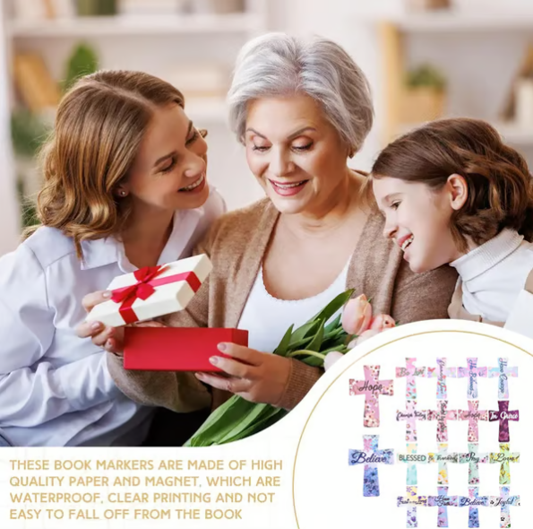 📖16 τεμάχια μαγνητικοί σταυροί σελιδοδείκτες δώρα για μελέτη της Βίβλου, αναγνώστες, δασκάλους, μαθητές🌸✝️