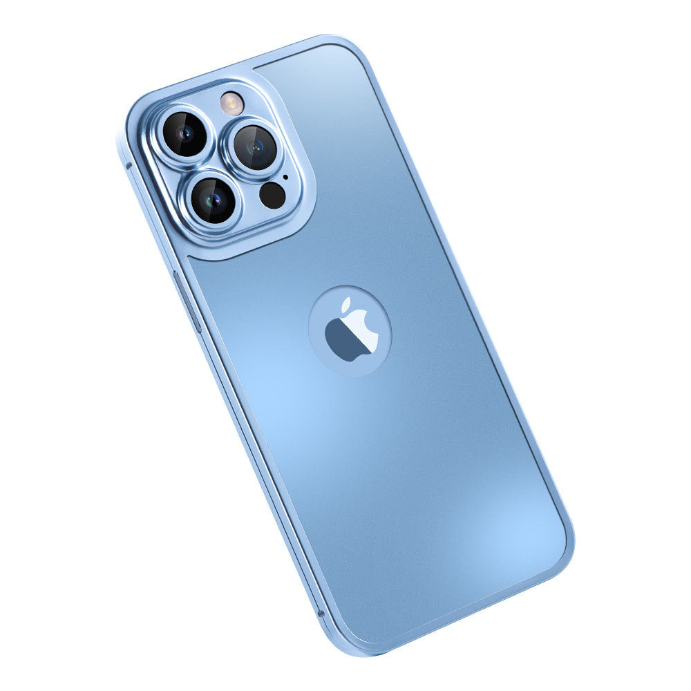 Ενσωματωμένη προστατευτική θήκη τηλεφώνου 360 μοιρών από κράμα τιτανίου με προστατευτική μεμβράνη για iPhone