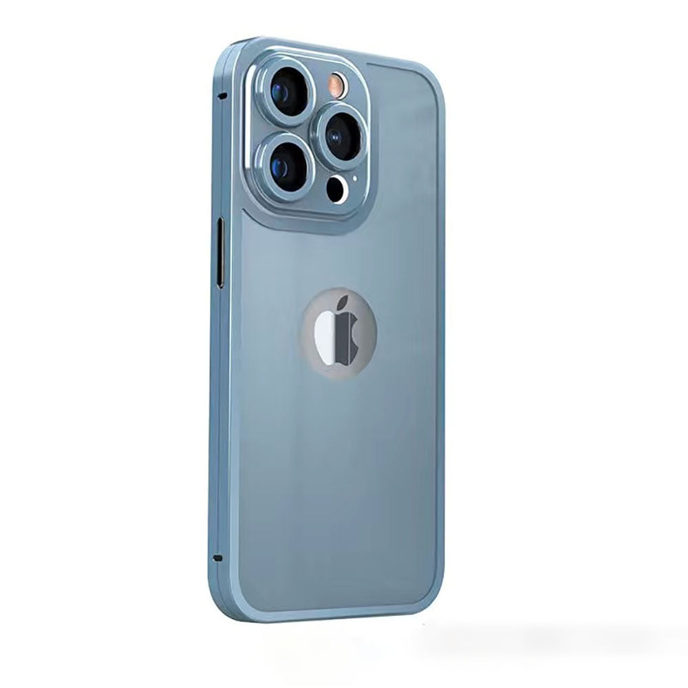 Ενσωματωμένη προστατευτική θήκη τηλεφώνου 360 μοιρών από κράμα τιτανίου με προστατευτική μεμβράνη για iPhone