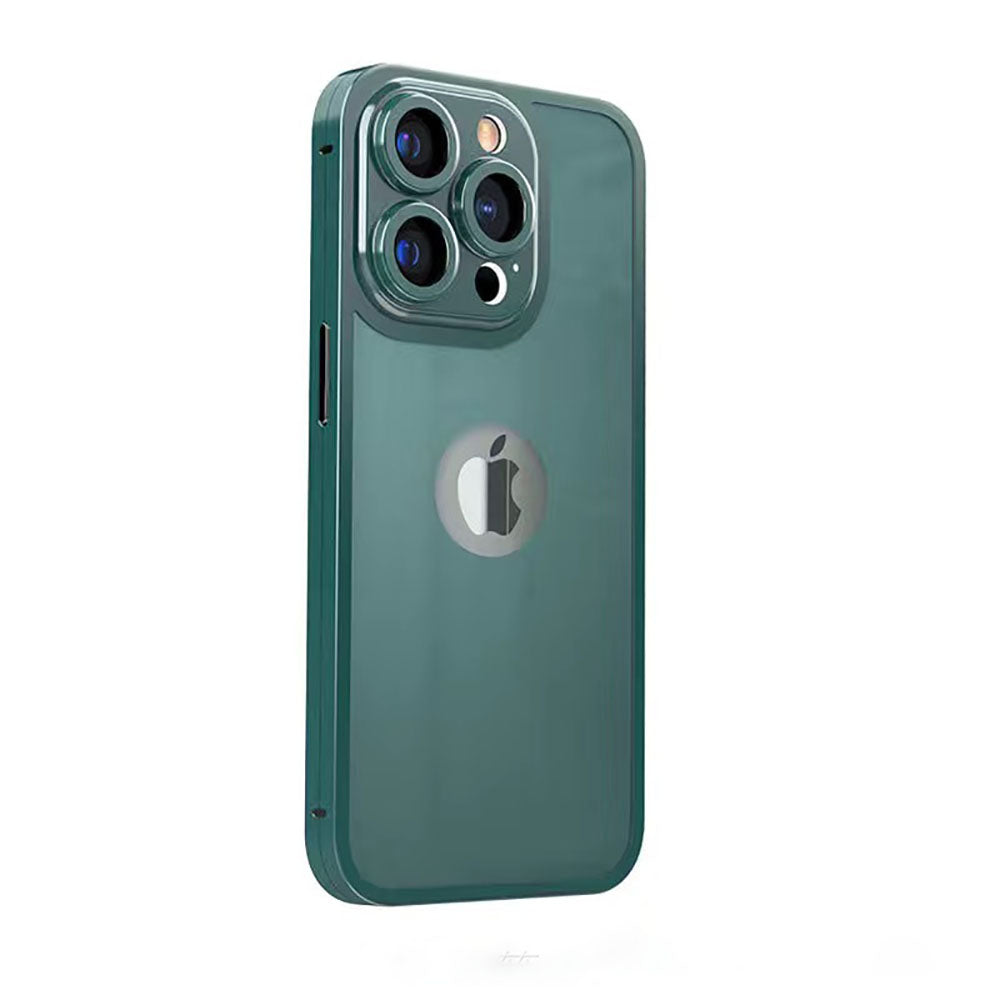 Ενσωματωμένη προστατευτική θήκη τηλεφώνου 360 μοιρών από κράμα τιτανίου με προστατευτική μεμβράνη για iPhone