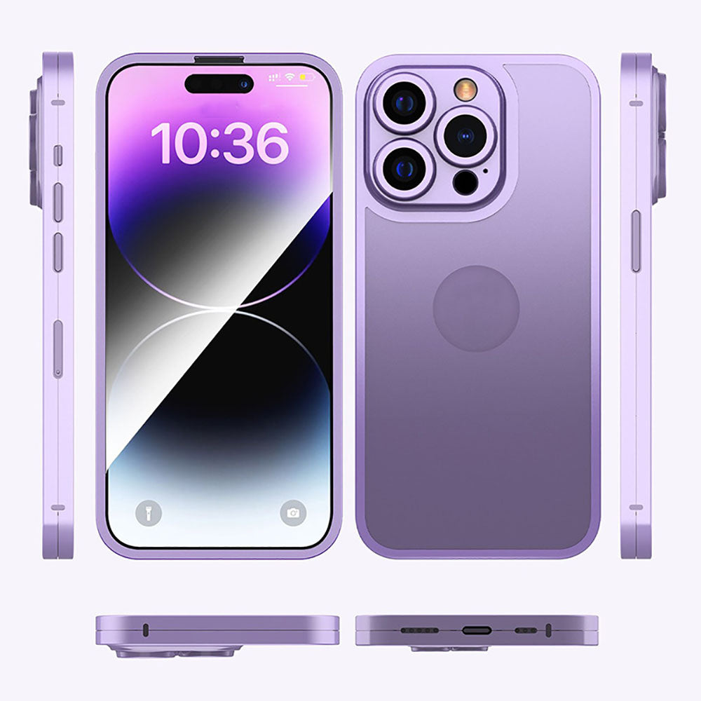 Ενσωματωμένη προστατευτική θήκη τηλεφώνου 360 μοιρών από κράμα τιτανίου με προστατευτική μεμβράνη για iPhone