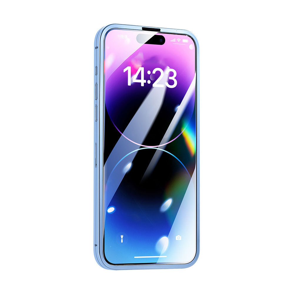 Ενσωματωμένη προστατευτική θήκη τηλεφώνου 360 μοιρών από κράμα τιτανίου με προστατευτική μεμβράνη για iPhone