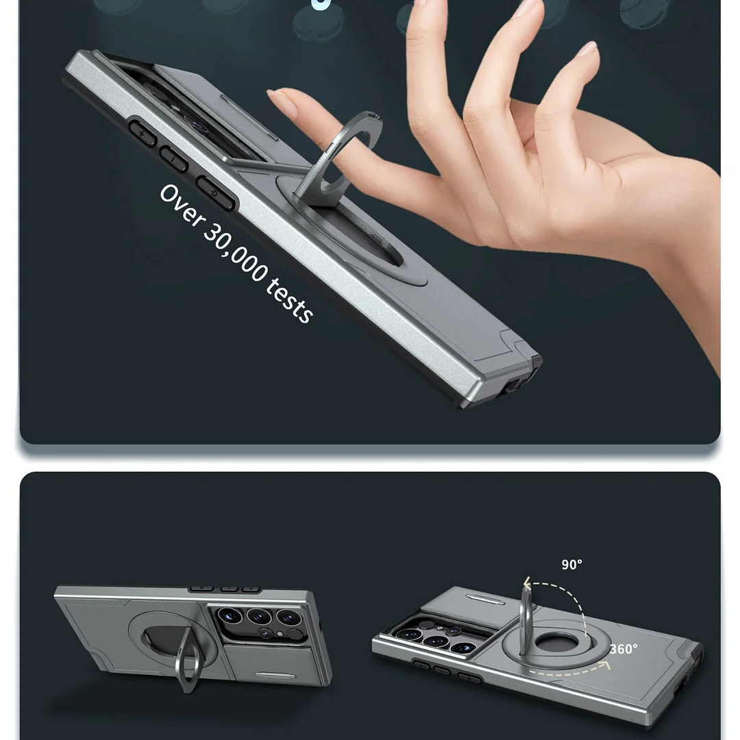 Νέα θήκη κινητού τηλεφώνου με κρυφό συρόμενο παράθυρο μαγνητικός δακτύλιος