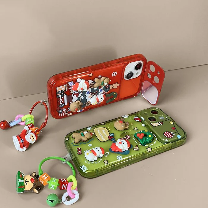 🎄Προστατευτική θήκη iPhone με μενταγιόν καθρέφτη χριστουγεννιάτικου δέντρου🎅