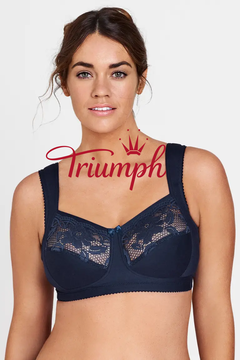 💖Triumph Σετ 3 τεμαχίων Χαριτωμένο Δαντελένιο Ασύρματο Stretch Σουτιέν【75-110E】
