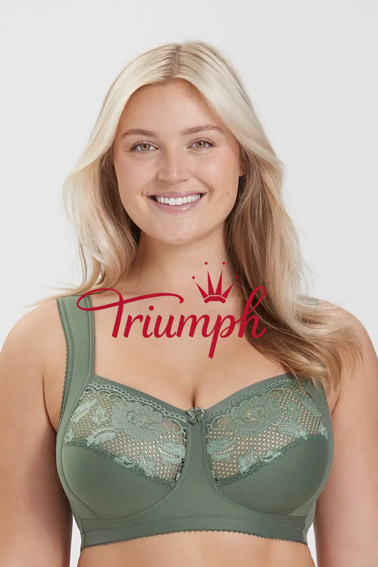 💖Triumph Σετ 3 τεμαχίων Χαριτωμένο Δαντελένιο Ασύρματο Stretch Σουτιέν【75-110E】