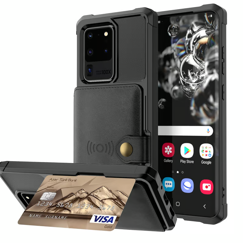 Δερμάτινη θήκη από σιλικόνη Samsung με θήκη για κάρτες