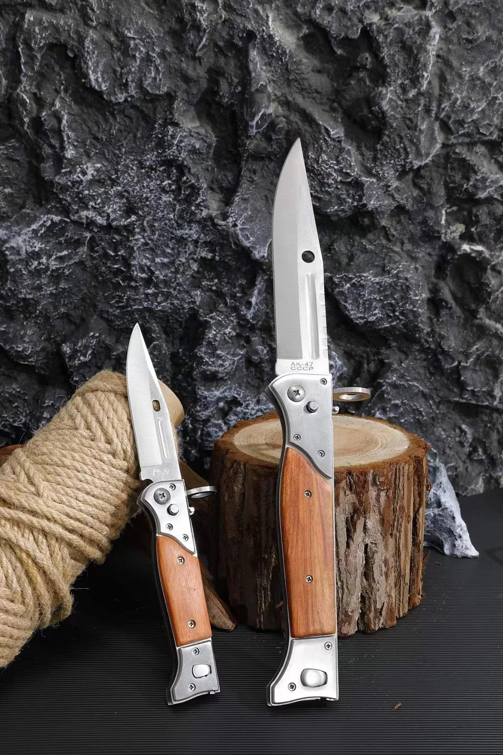 AK Automatic Folding Kitchen Knife (Newly Improved M390 Steel Blade) (Long Version)