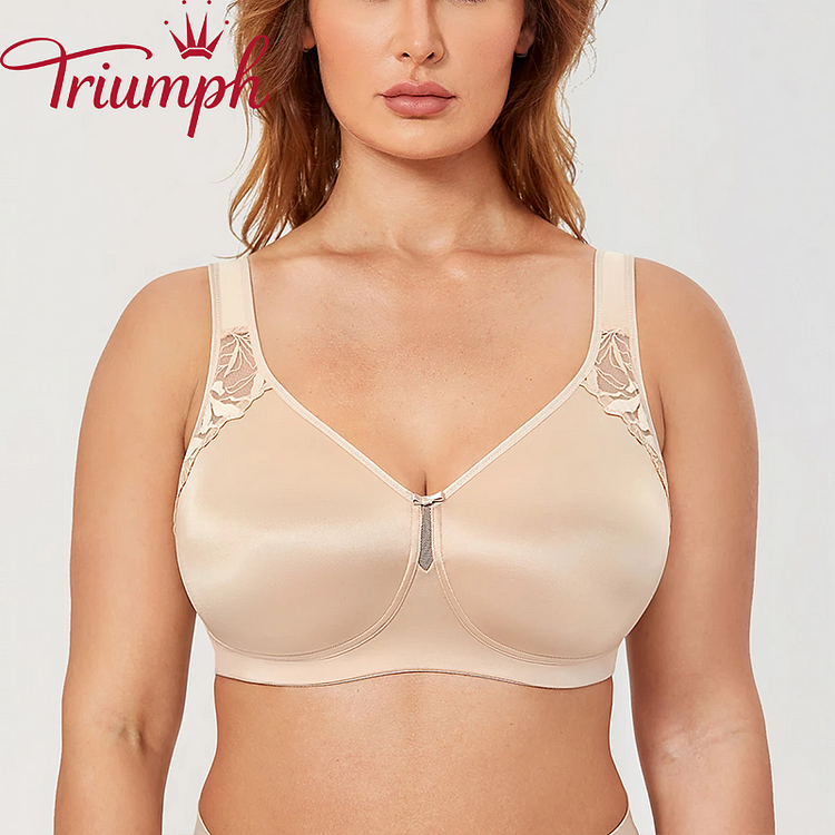 Triumph –(3 τεμ.) αθλητικό σουτιέν, επένδυση από καθαρό βαμβάκι, αναπνεύσιμο και άνετο σουτιέν[75A-110E]