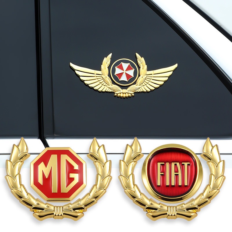 Αυτοκόλλητα 3D αμαξώματος αυτοκινήτου σε χρυσό χρώμα, αντιχαρακτικά, διακοσμητικά αυτοκόλλητα, αυτοκόλλητα για φτερά και πλαϊνά αυτοκινήτου, αυτοκόλλητα με λογότυπο