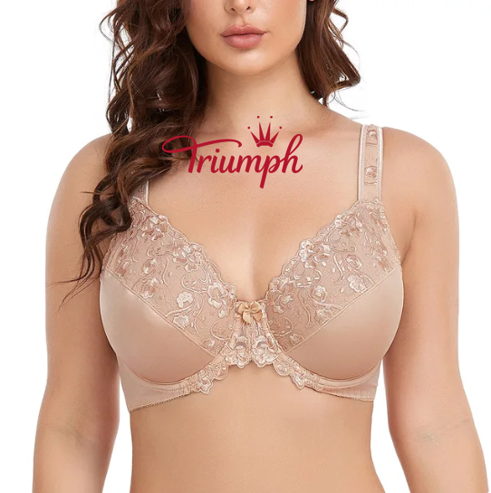 Triumph –(3 τεμ.)Σουτιέν με φλοράλ κεντητό σουτιέν χωρίς επένδυση από κάτω σύρμα[75A-110E]