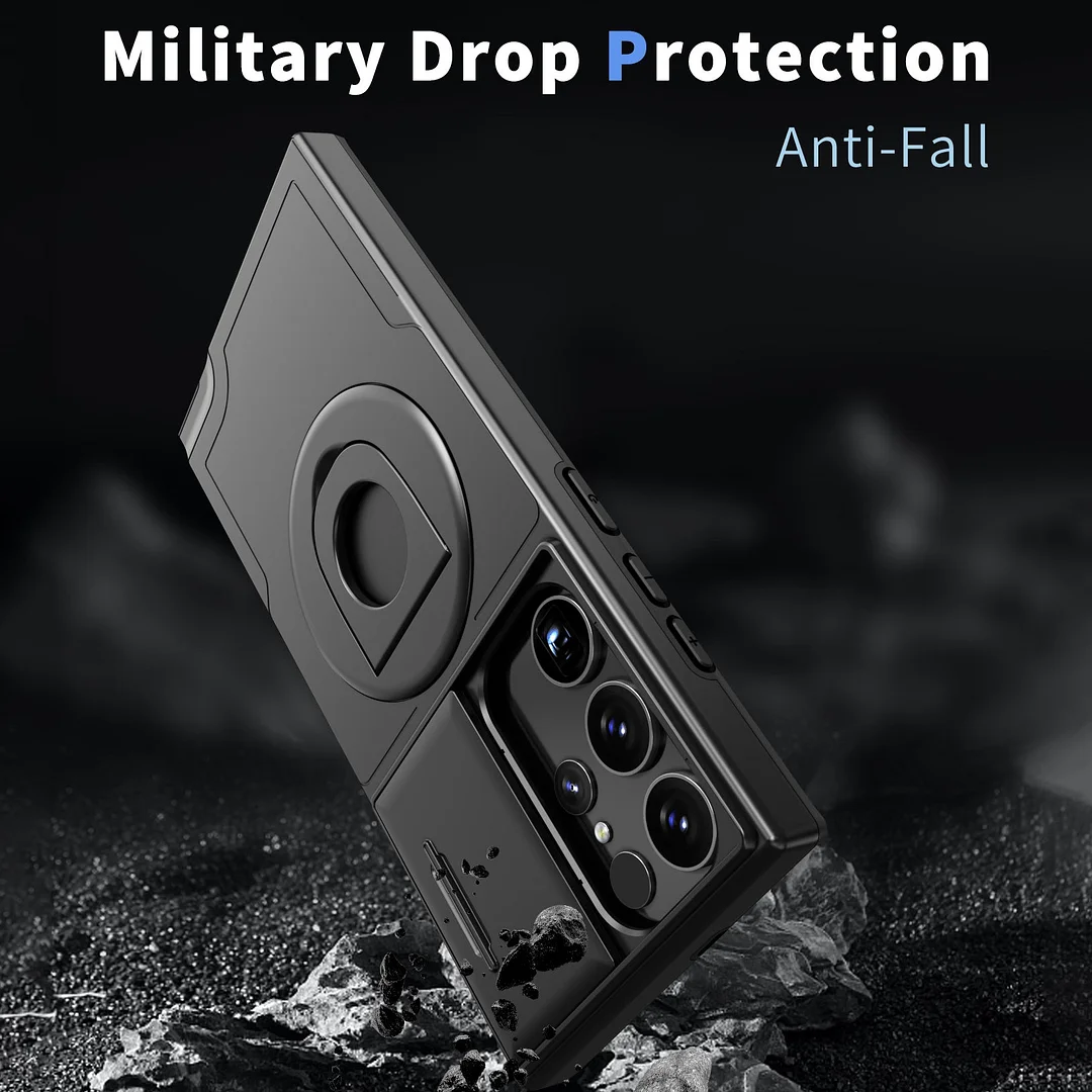 Νέα θήκη κινητού τηλεφώνου με κρυφό συρόμενο παράθυρο μαγνητικός δακτύλιος