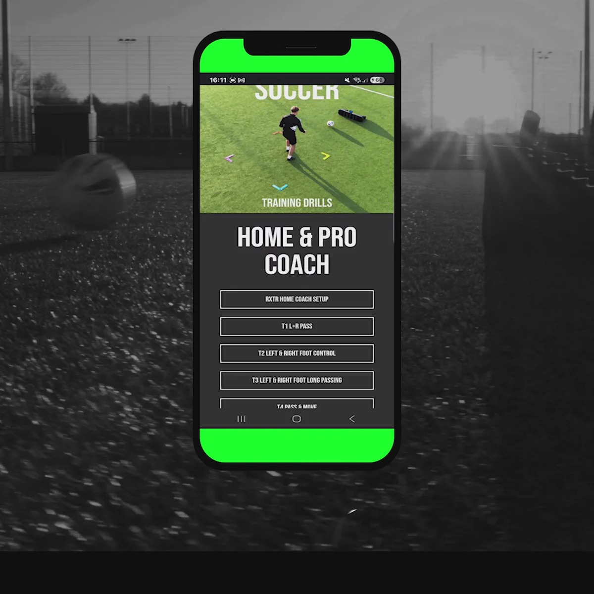 RXTR Pro Coach Ποδοσφαιρικός πίνακας ριμπάουντ και προπονητής φωτός