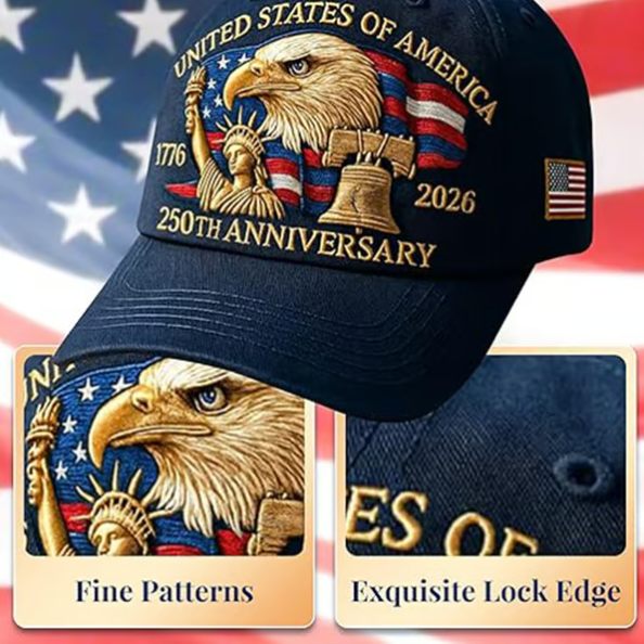 🗽Αετός & Ελευθερία - Καπέλο για την 250ή επέτειο των Ηνωμένων Πολιτειών🦅(Αεριζόμενο & Ελαφρύ Άνετο & Unisex Εφαρμογή)