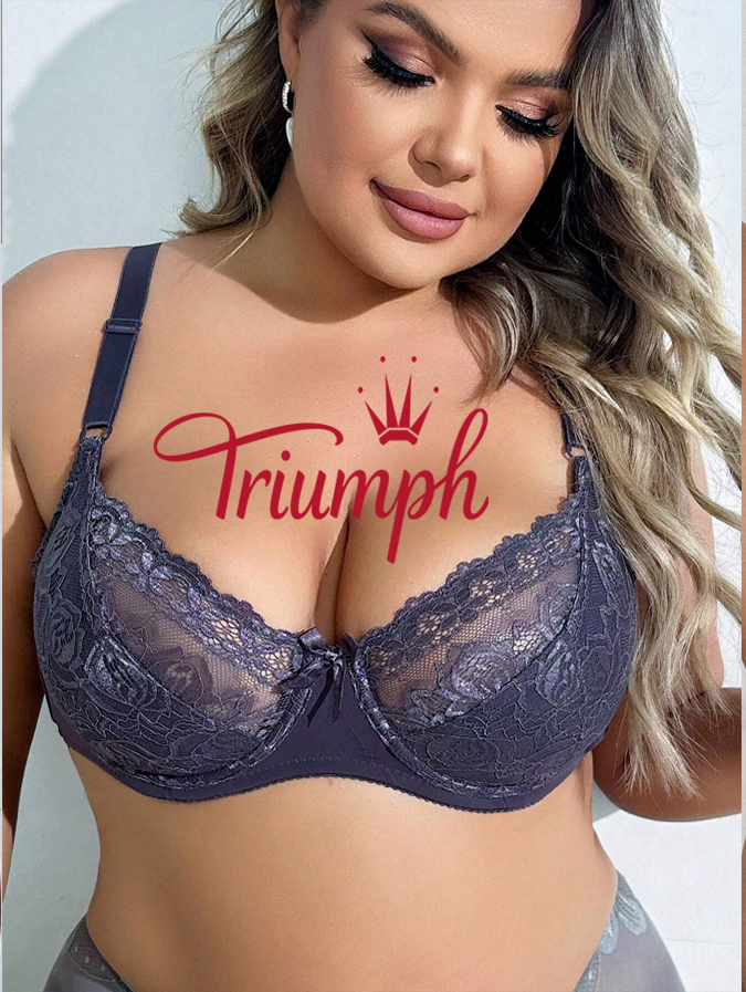 Triumph - (3 τμχ) Δαντελωτό σουτιέν Plus Size