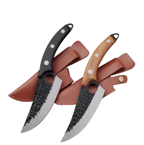 Επαγγελματικό σφυρήλατο μαχαίρι αποστεώσεως, κατασκευασμένο από ξύλο, μικρό, κυρτό