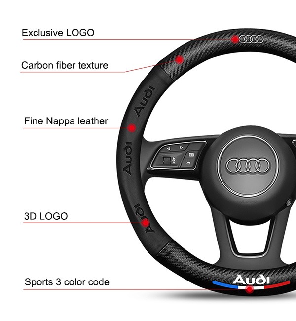 Κάλυμμα τιμονιού αυτοκινήτου από σουέτ από ανθρακονήματα